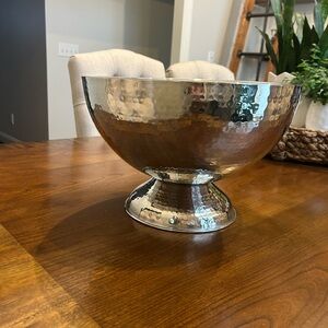 SOLD!! Silver Hammered Metal Bowl